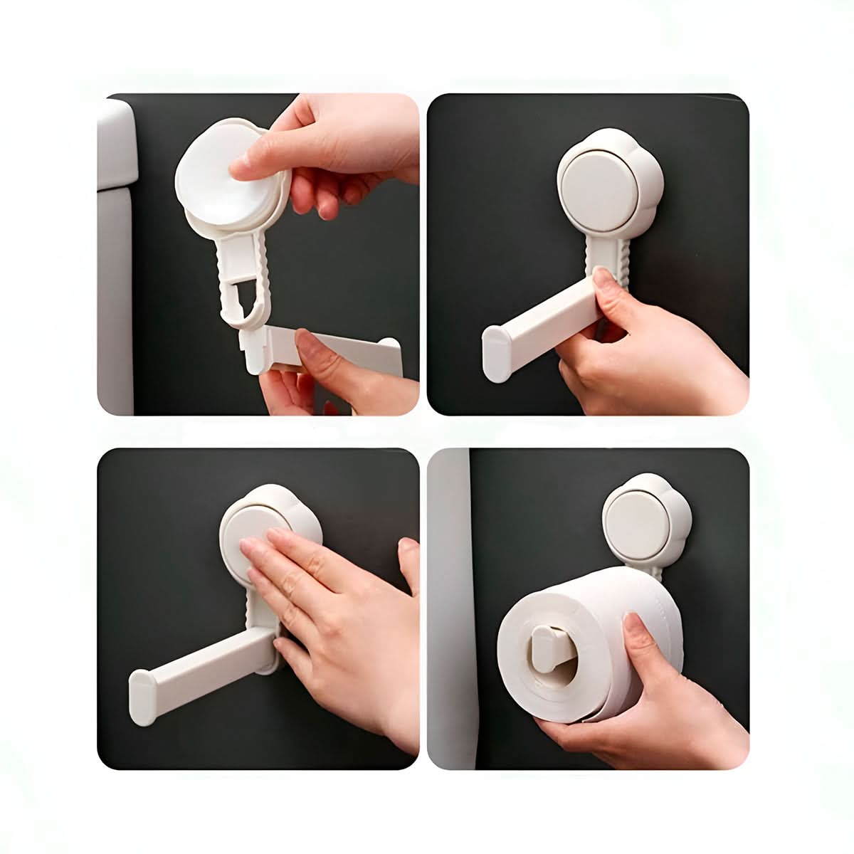 Suporte Porta Papel Higiênico Parede Banheiro Ventosa