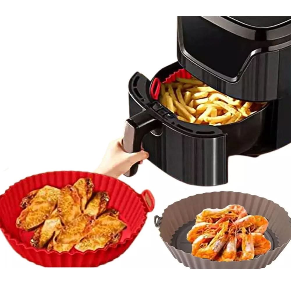 Forma de Silicone Flexível Reutilizável Antiaderente para Fritadeira Elétrica Air Fryer