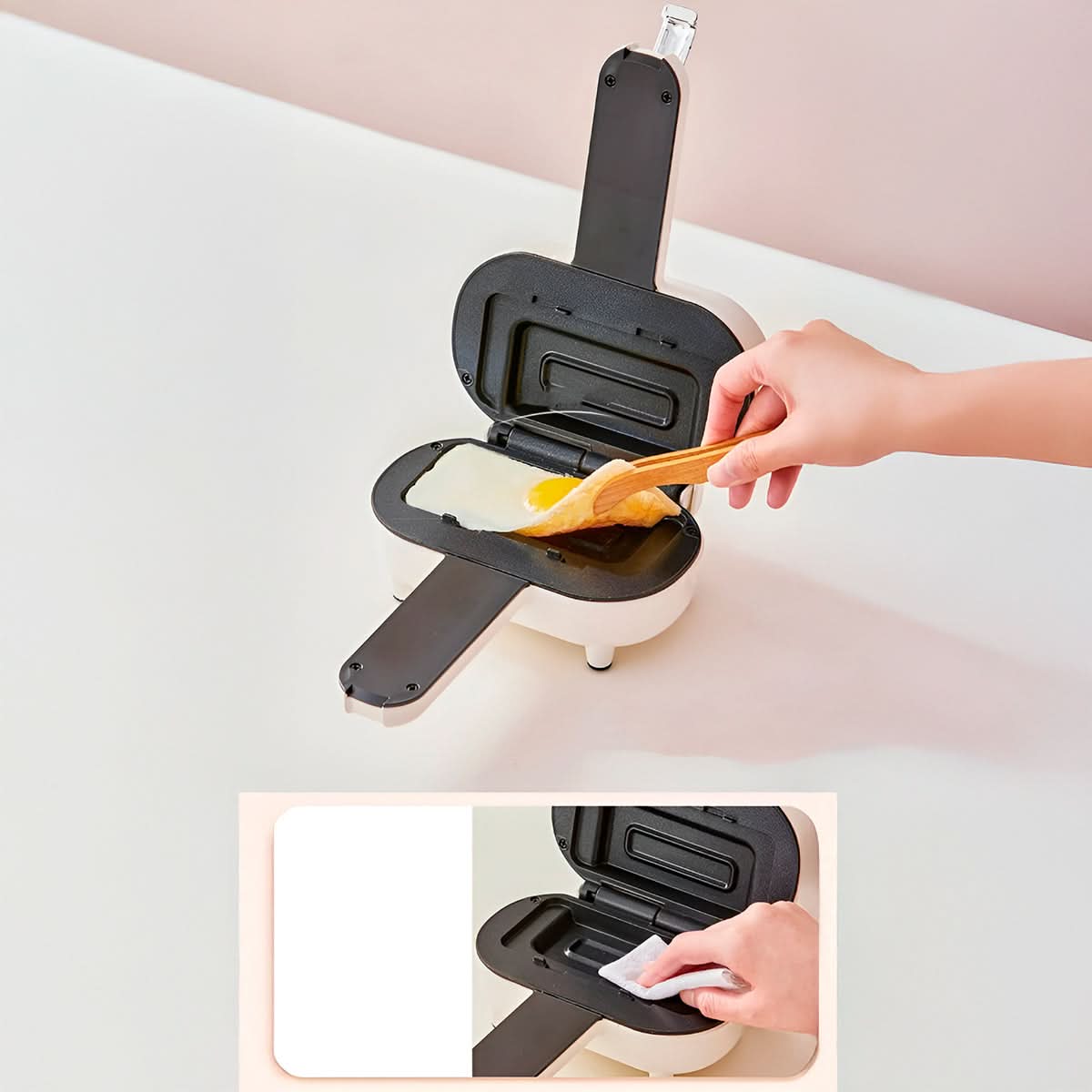 Mini Máquina Elétrica De Sanduíche Portátil Antiaderente