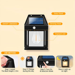 Luminária Estilo Arandela Iluminação Externa Led Solar