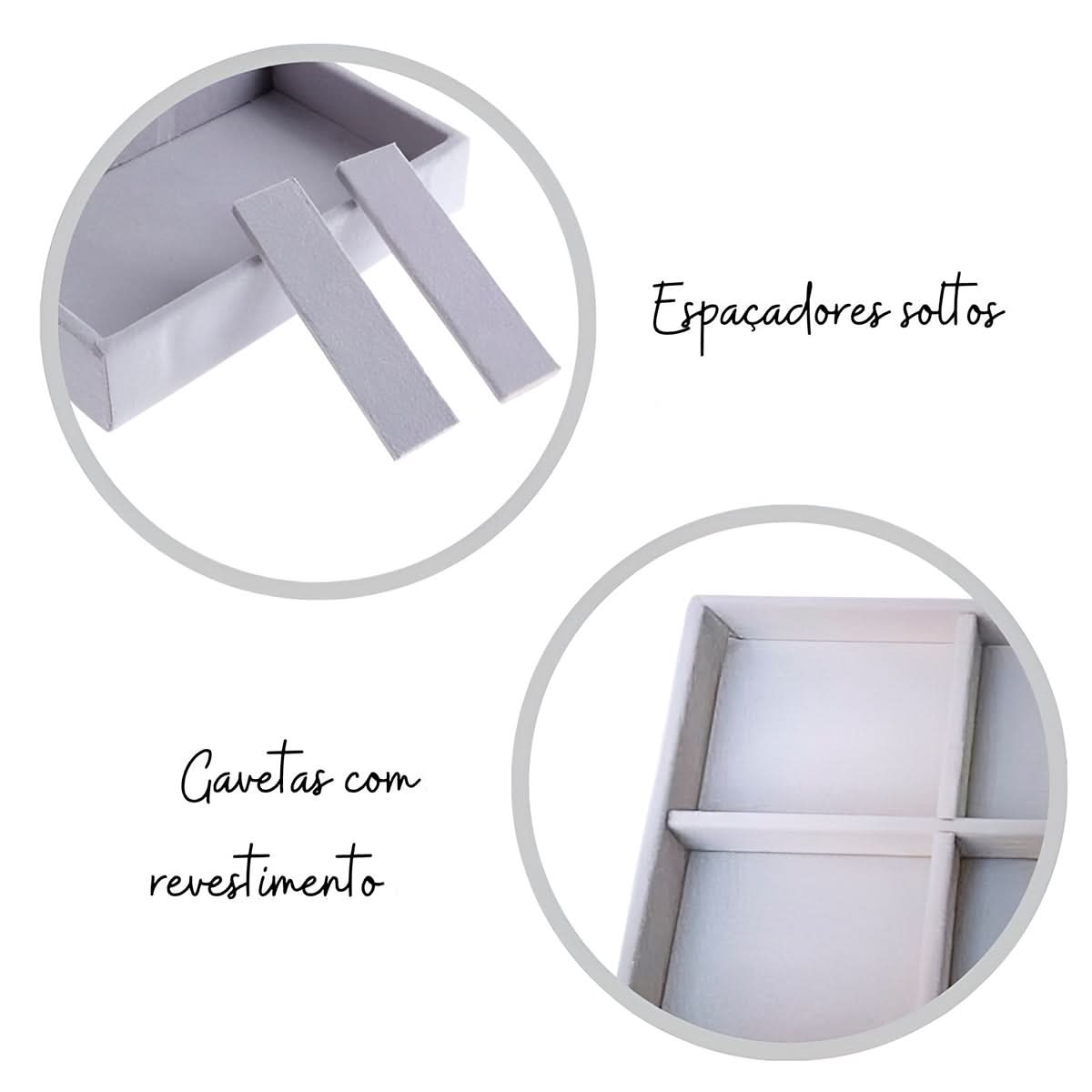 Organizador Porta Jóias 3 Gavetas Revestido Acrílico