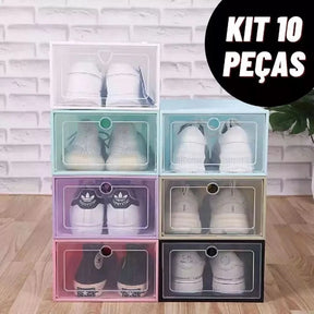 Pacote 10 Caixas Organizadoras Para Tênis Sapatos